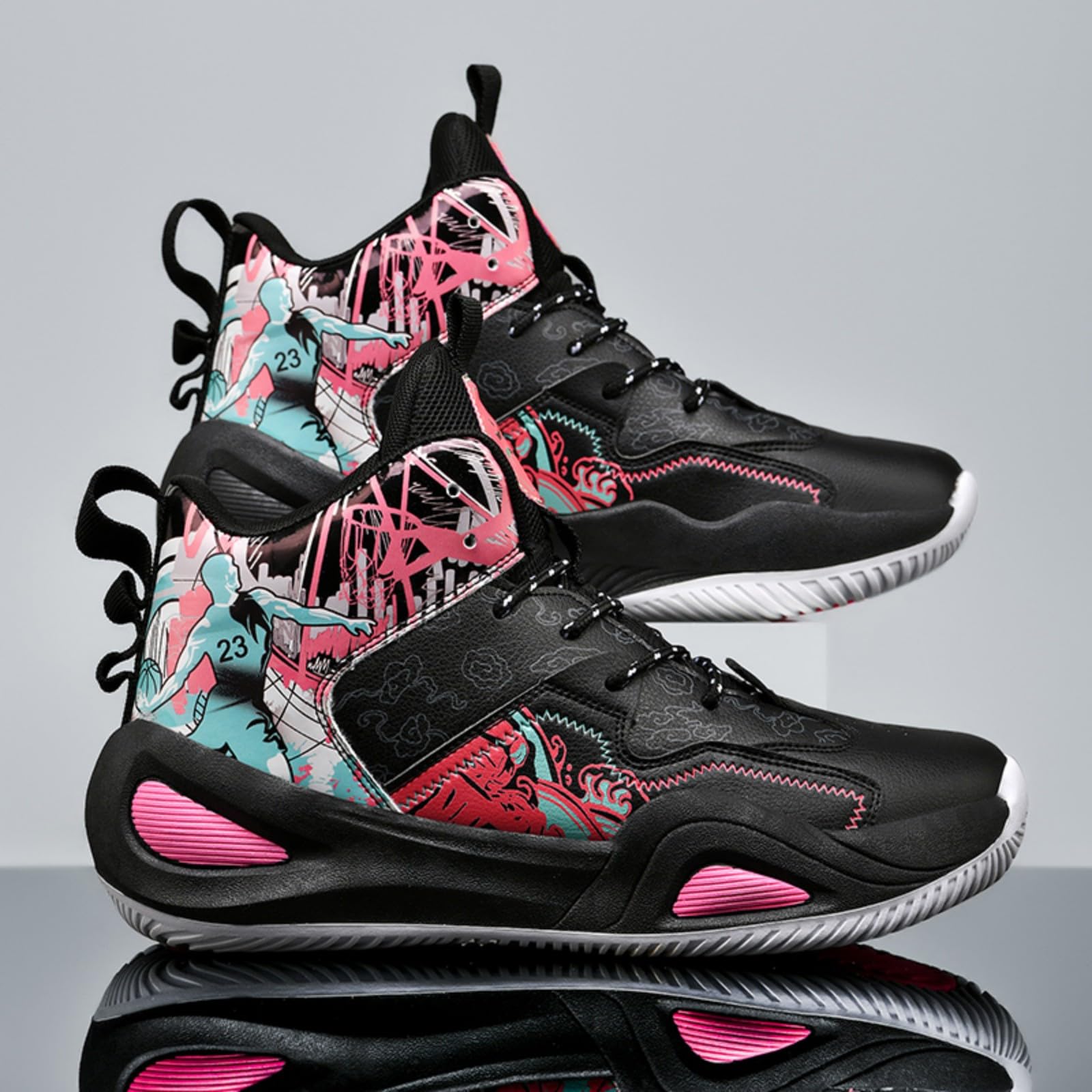 Basketballschuhe High-Top Style für Jugendliche, Herren und Damen, rutschfest Langlebig Atmungsaktive Sport Turnschuhe für Training und Alltag
