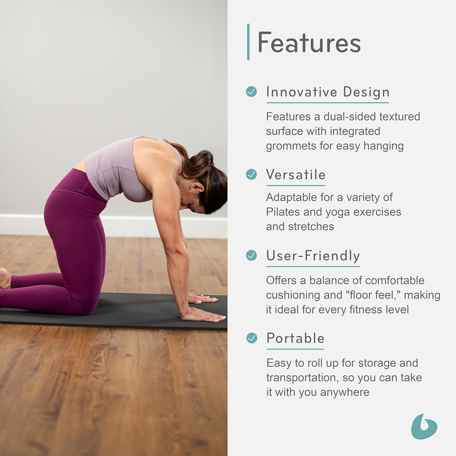 Balanced Body EcoWise Pilates Mat, Yoga and Pilates Equipment for Floor Exercise, Yoga and Pilates Mat for Home Gym or Studio Use