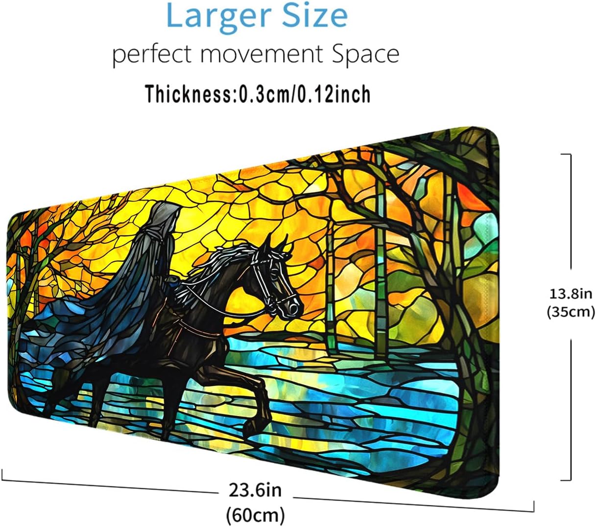 MTG Play Mat, 24"x14", MTG Play Mat with Stitched Areas, Smooth Rubber Surface, Battle Board Game Mat + Storage Bag