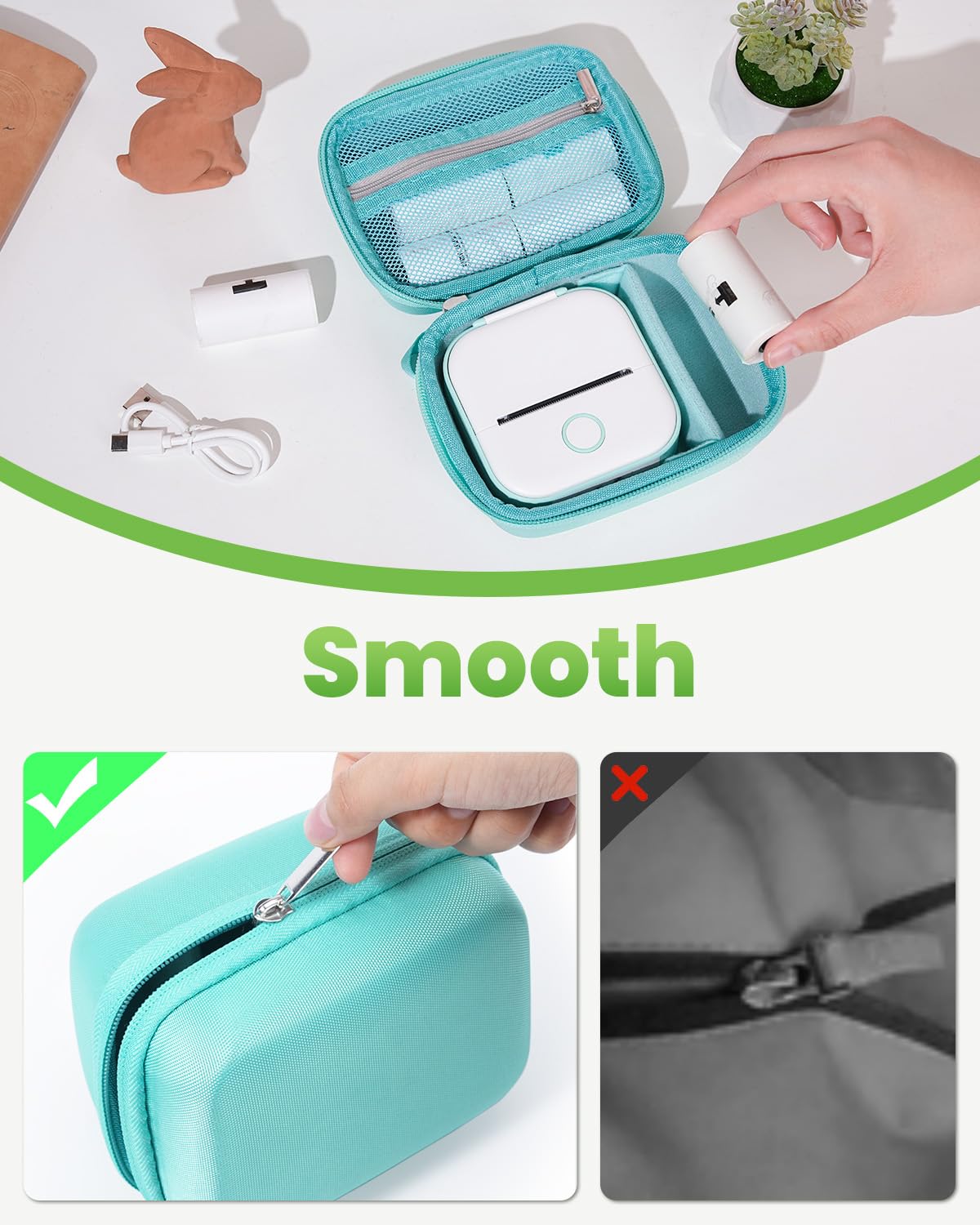 Memoking Custodia per Stampante Termica Portatile, Compatibile con T02, M02, M02X, M02L, PM230, Impermeabile, Resistente agli Urti