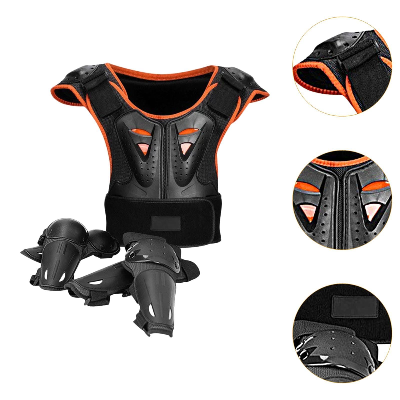 rockible Combinaison de Protection pour Enfants, Protection de la Poitrine, de la Colonne vertébrale, du Dos, des genouillères et des coudières pour Le