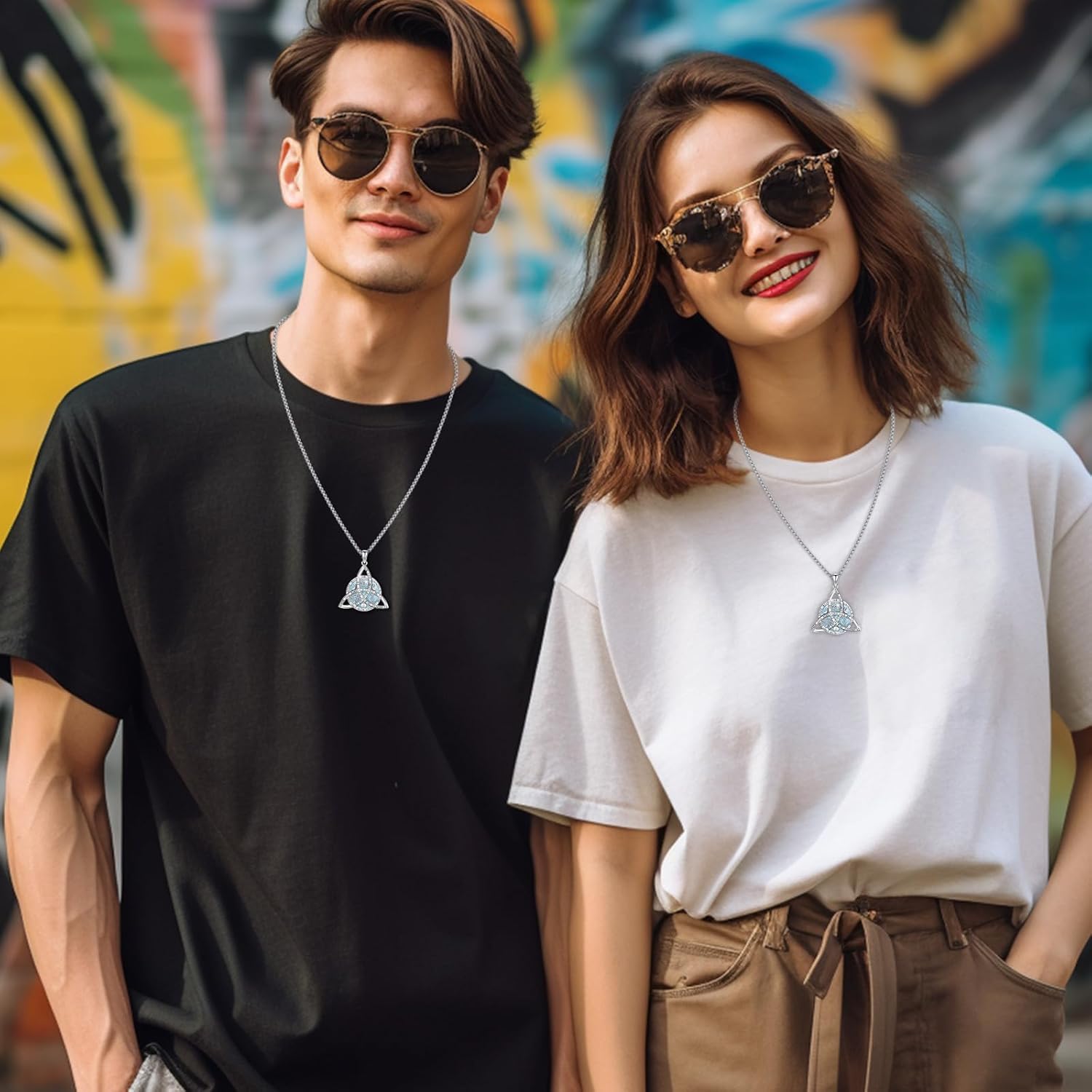 Wiccan Jewelry Celtic Knot Necklace 925 Sterling Silver Celtic Jewelry for Women & Men Star of David Necklace Pentagram Protection Amulet Necklace Witches Trinity Knot Pendant Gift - Image 4