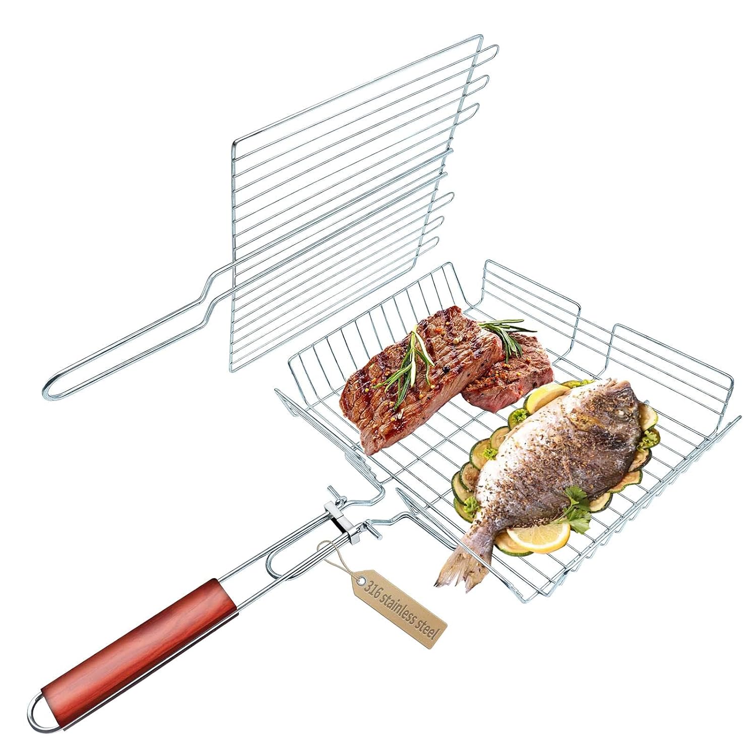 Aawerzhonda Grill Basket Grill Accessories Fish Grill Basket Stainless