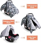 Rquite Car Seat Cover Baby, Carseat Covers Baby Boy, Minky Infant Car Seat Cover Winter, Peekaboo Opening Car Seat Canopy, Multi-use Baby Carrier, Stroller, Nursing Cover, Minky Blanket, Dinosaur
