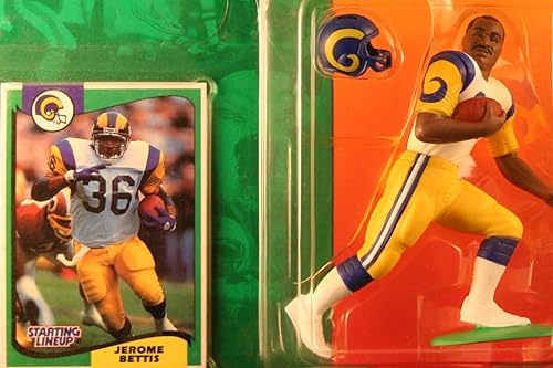 Miniatura 2 de JEROME BETTIS  LOS ANGELES RAMS 1994 Figura de acción de la alineación inicial de la NFL y exclusiva tarjeta de colección de la NFL