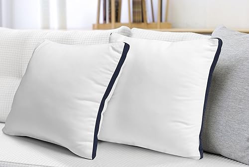 Miniatura 3 de Utopia Bedding Juego de 2 almohadas decorativas con refuerzo, 18 x 18 pulgadas (blanco), para cama y sofá, relleno para sofá