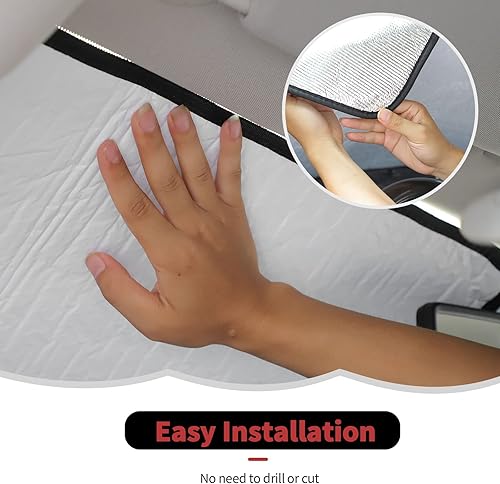 Miniatura 5 de RT-TCZ Parasol para parabrisas, protector térmico para ventana, parasol para GMC Sierra 2019, 2020, 2021, 2022, 2023, 2024, para Chevrolet Silverado