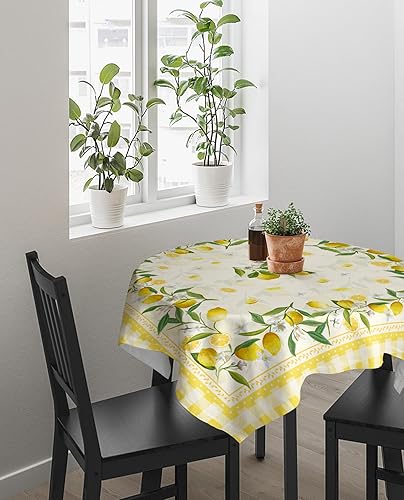 Miniatura 3 de Mantel moderno de pintura abstracta azul gris para mesas redondascuadradas de 54 x 54 pulgadas tela impermeable lavable para cocina comedor boda