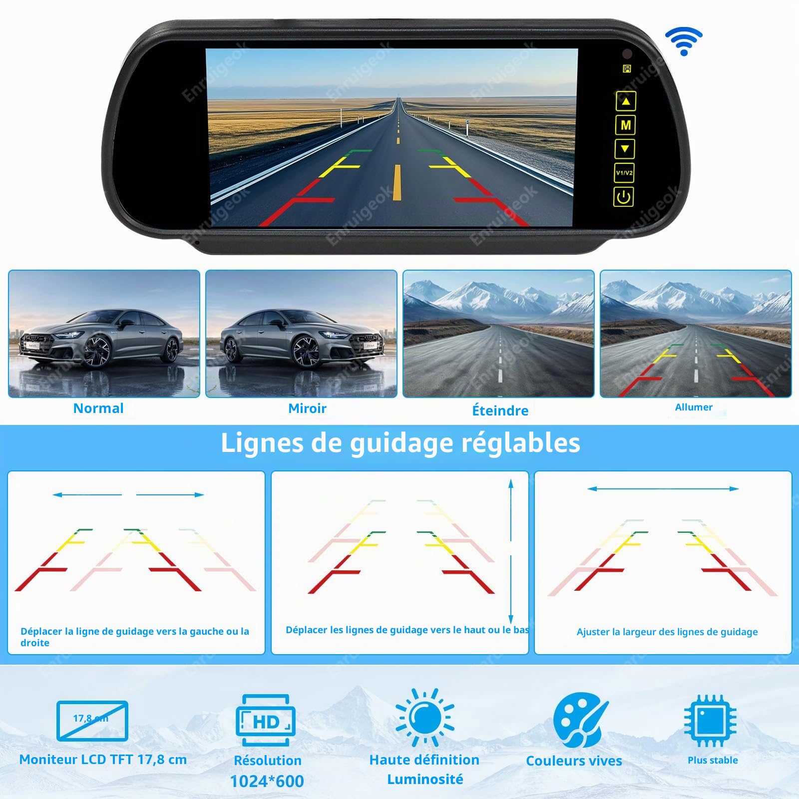 Kit de moniteur de caméra de recul sans fil Full HD 1080p pour Citroën Jumpy Fiat Scudo Vans (2007-2016) Toyota ProAce 2013-2016 (support # 12)