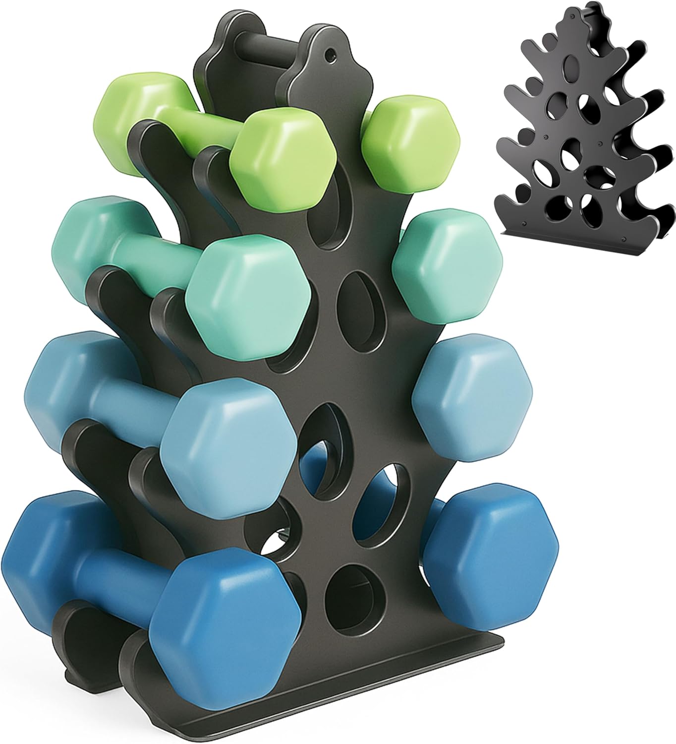 Dumbbell Rack 4-Tier Metal Weight Stand Holder Heavy Duty Dumbbell Storage Weight Tree (No Dumbbells, Rack Only)