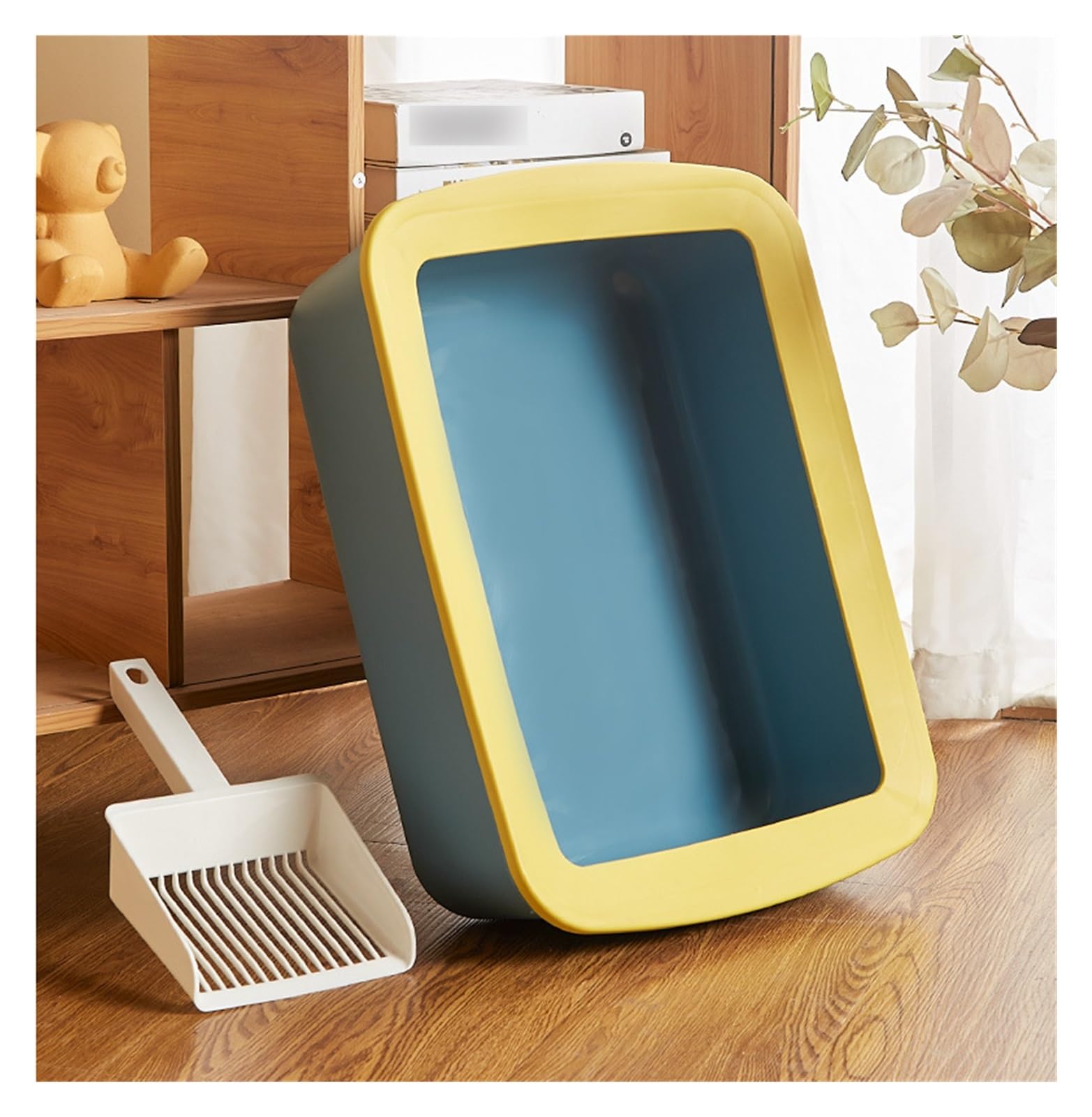 autopulente Lettiera for gatti semichiusa staccabile Lettiera for gatti for animali domestici antispruzzo con parte superiore aperta Facile da pulire Ideale for gattini grande(Wit)
