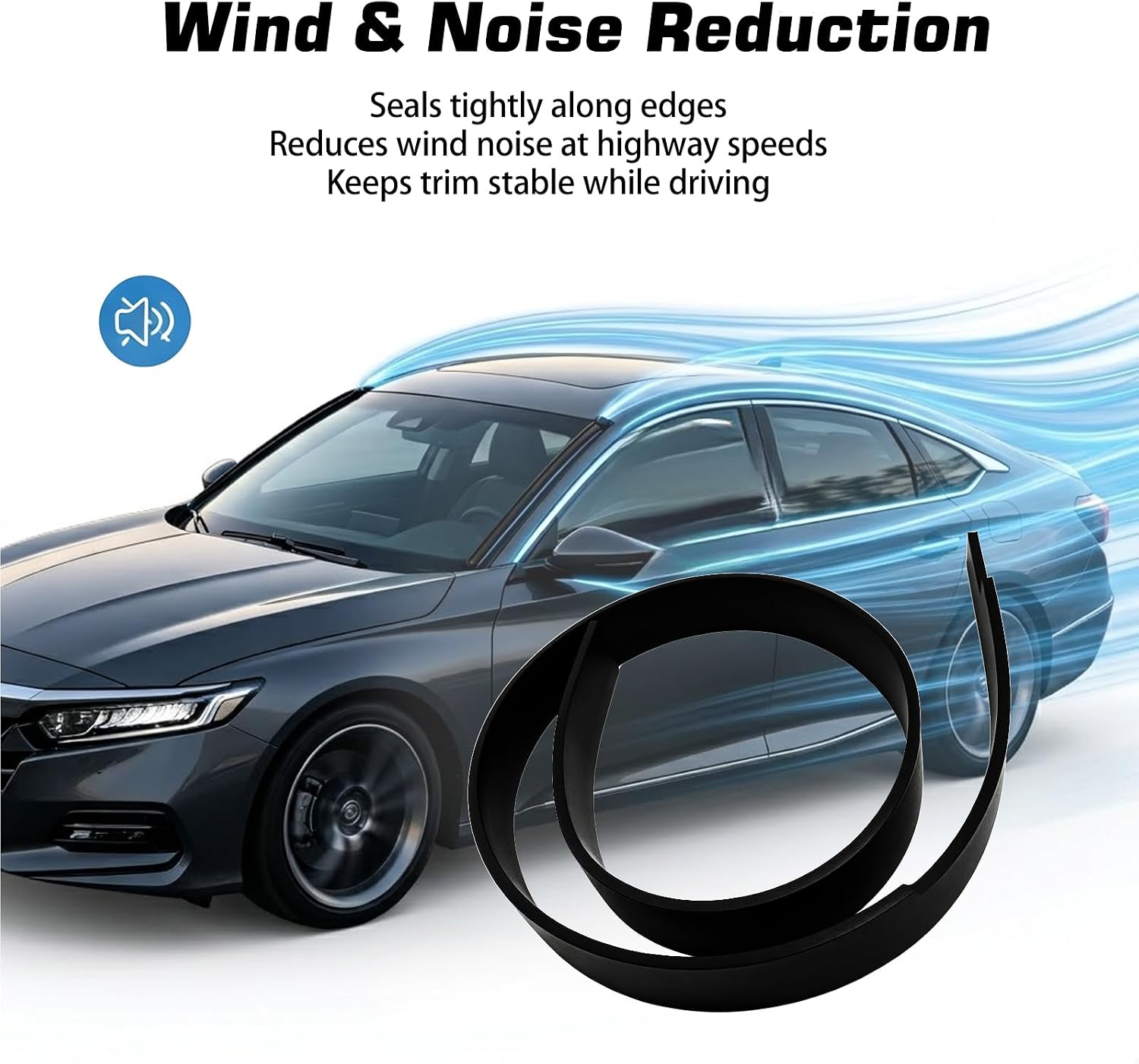 Windshield Outer Molding Fits Honda Civic 2006-2011 Sedan Rubber Seal Pair
