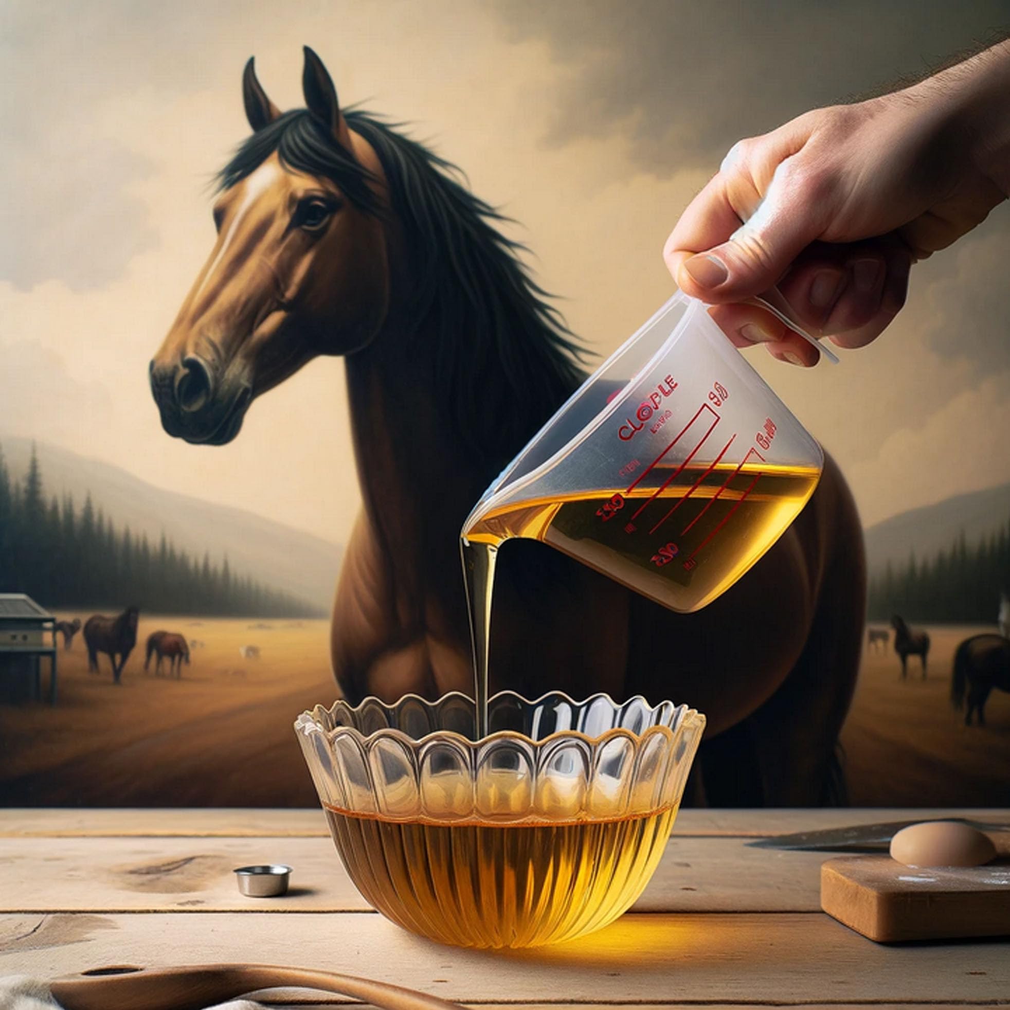 HORSELEN, Olej Lniany dla Koni, Nierafinowany, 100% Naturalny, Tłoczony na Zimno, Bogaty w Omega-3, Witaminy A, D, E, 5L + Pompka Dozująca, Dawkowanie 50-120ml/dzień