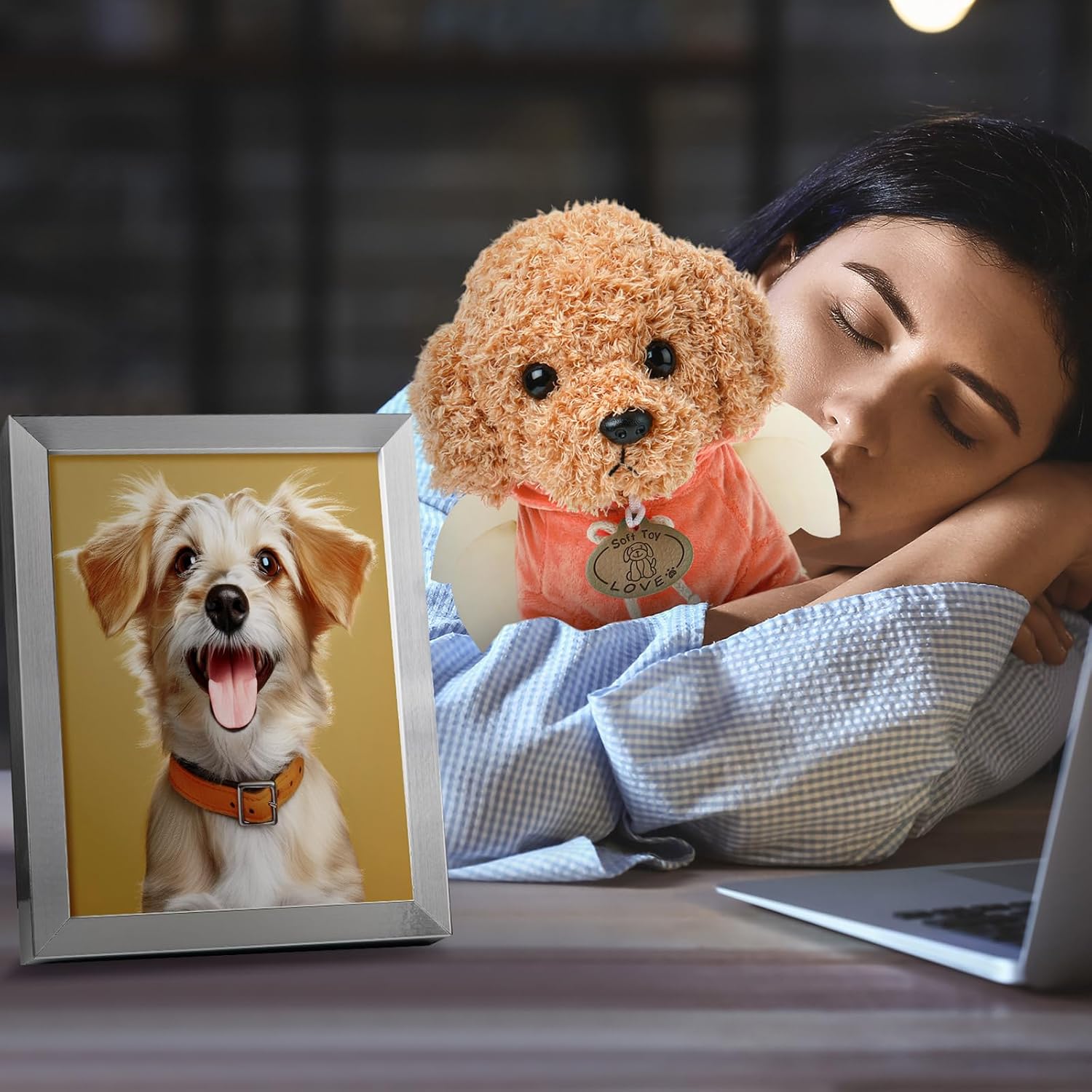 Shappy 2 Sets Cremation Angel Dog Ashes Dog with Mini Urn Small Keepsake Urn for Pet Ashes with Wing Spoon for Loss of Loved One Memorial Gifts(Cream-Coloured)