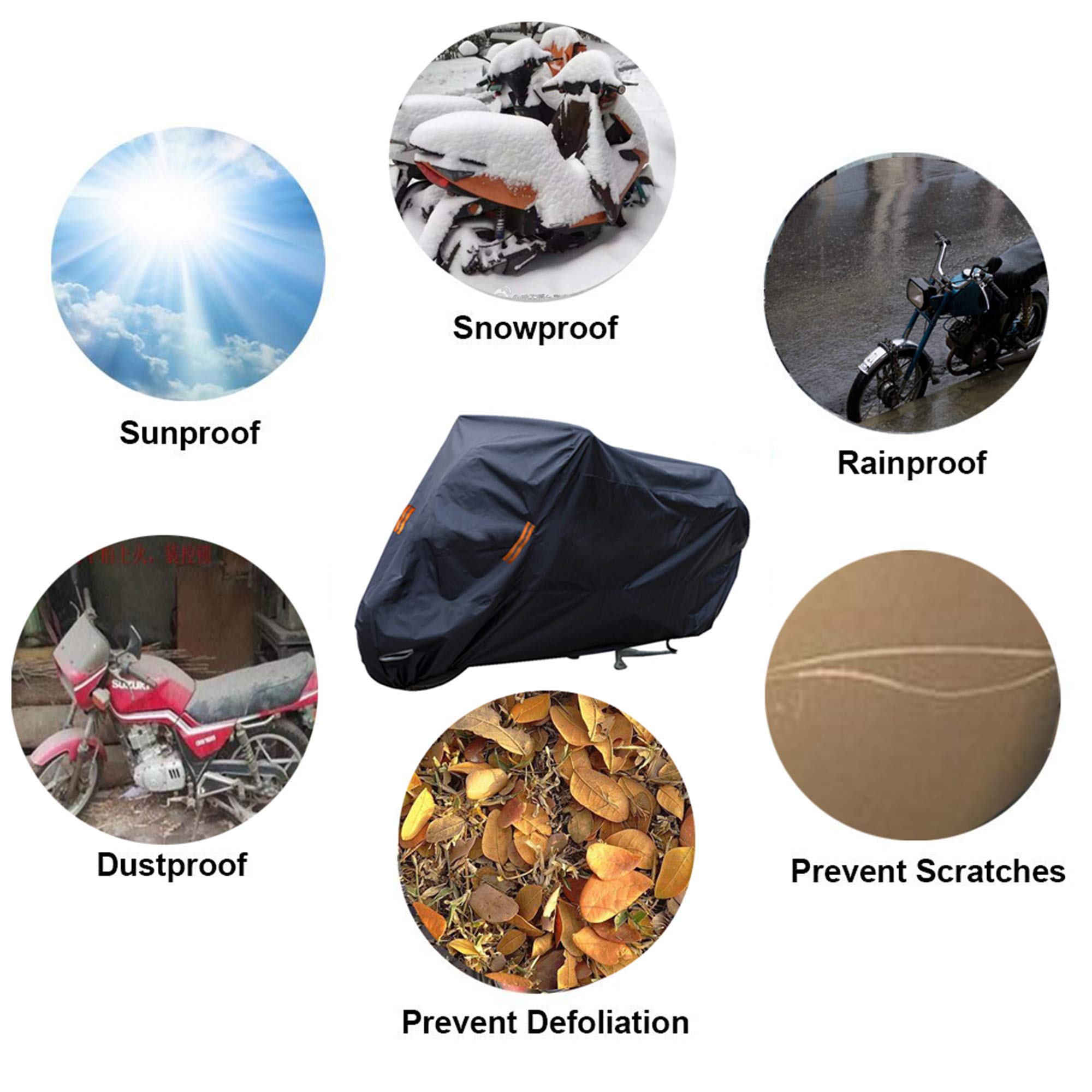 Heavy Duty XXL Waterproof Motorcycle Cover – Outdoor Rain, Dust & UV Protection (Fits Most Bikes)