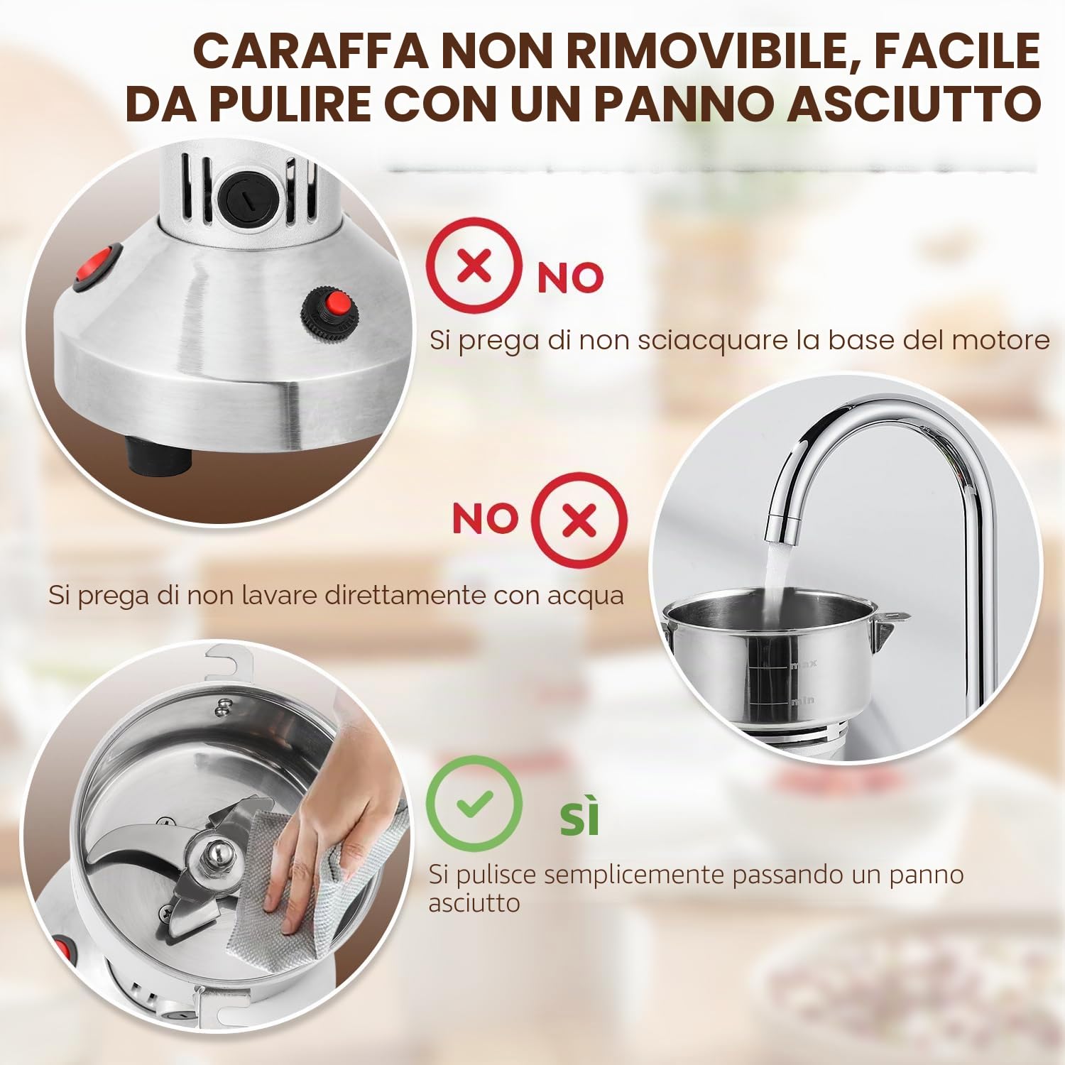 Moongiantgo Mulino Elettrico per Cereali 150g Mulino per Spezie Acciaio Inossidabile, 950W 28000RPM Motore Commerciale & 30s Rettifica Superfine ad Alta Velocità, per Cereali/Erbe/Spezie/Noci