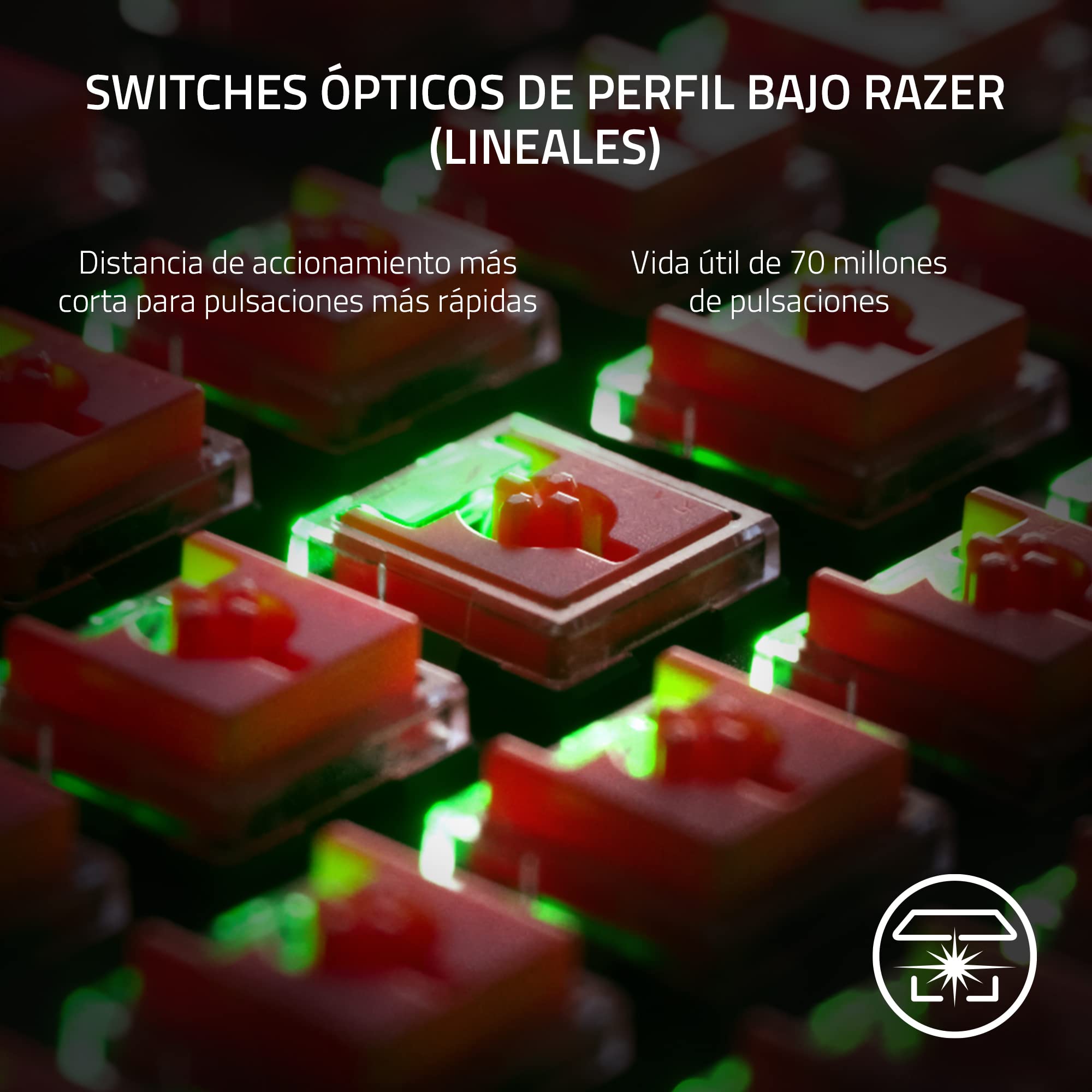 Razer DeathStalker V2 Teclado Gaming RGB Red Switch Layout USA