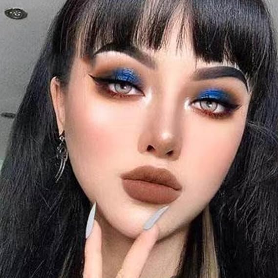 MEICOLY 2pcs Blue Eyeshadow Stick for Halloween Corpse Bride Avatar Sally Makeup, Metallic Shimmer Crayon, Waterproof Shiny Rotating Single Eye Shadow Pencil Eyeliner Stick