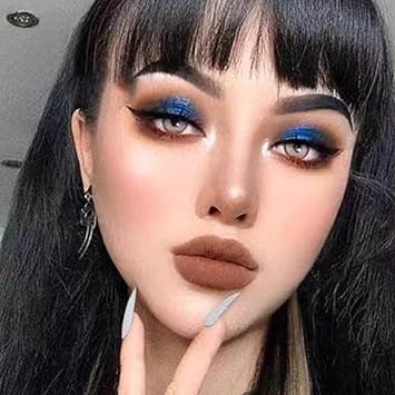 MEICOLY 2pcs Blue Eyeshadow Stick for Halloween Corpse Bride Avatar Sally Makeup, Metallic Shimmer Crayon, Waterproof Shiny Rotating Single Eye Shadow Pencil Eyeliner Stick