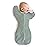 SwaddleDesigns Transitional Swaddle Sack, Arms Up Half-Length Sleeves & Mitten Cuffs, Swaddle for Newborn Transition to Baby Sleep Sack Wearable Blanket, Large, 6-9 month, 21-24 lb, Heathered Jadeite