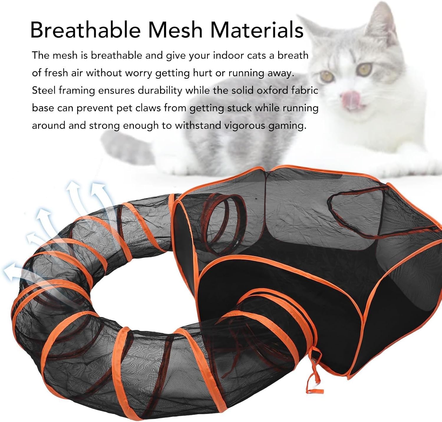 Outdoor Cat Enclosure, Cat Patio Enclosure, Foldable Breathable Fence Kennel Box Playground House for Small Animals Cleaning Travel Car Indoor Home Use