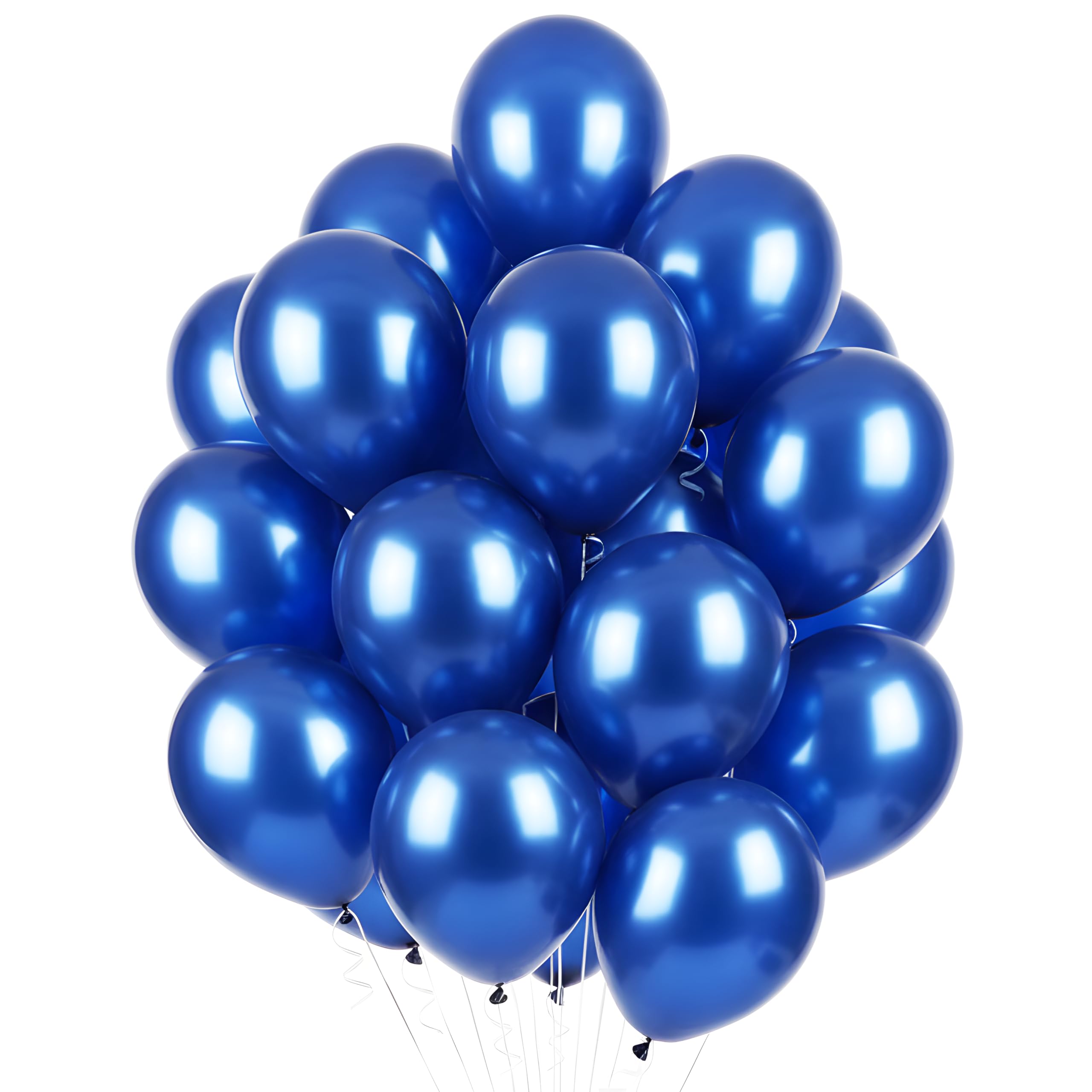 Propsicle 50 Pcs Blue Metallic Balloons, 12 inch - Balloon Pack for Prince Theme Birthday Decoration, Baby Shower, Welcome Baby, School & Office Events