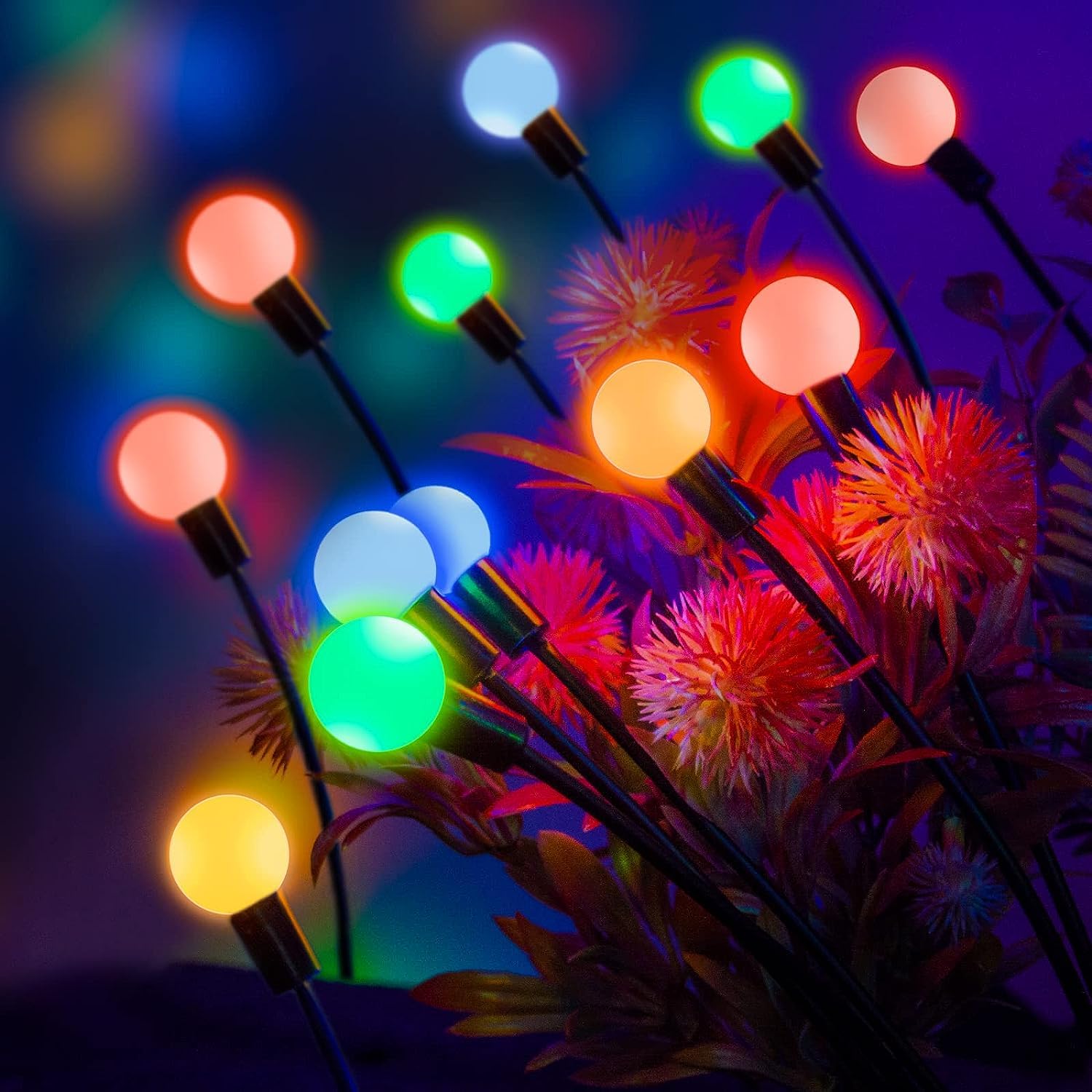 KEYORA Solar Lights for Outdoor Garden 6 LED, Wall, Gate, Balcony Decor Waterproof LED Firefly Lamp Light for Home Decoration (Multicolor, 1 Pieces) (B0CG69JSJB) Amazon Price History, Amazon Price Tracker