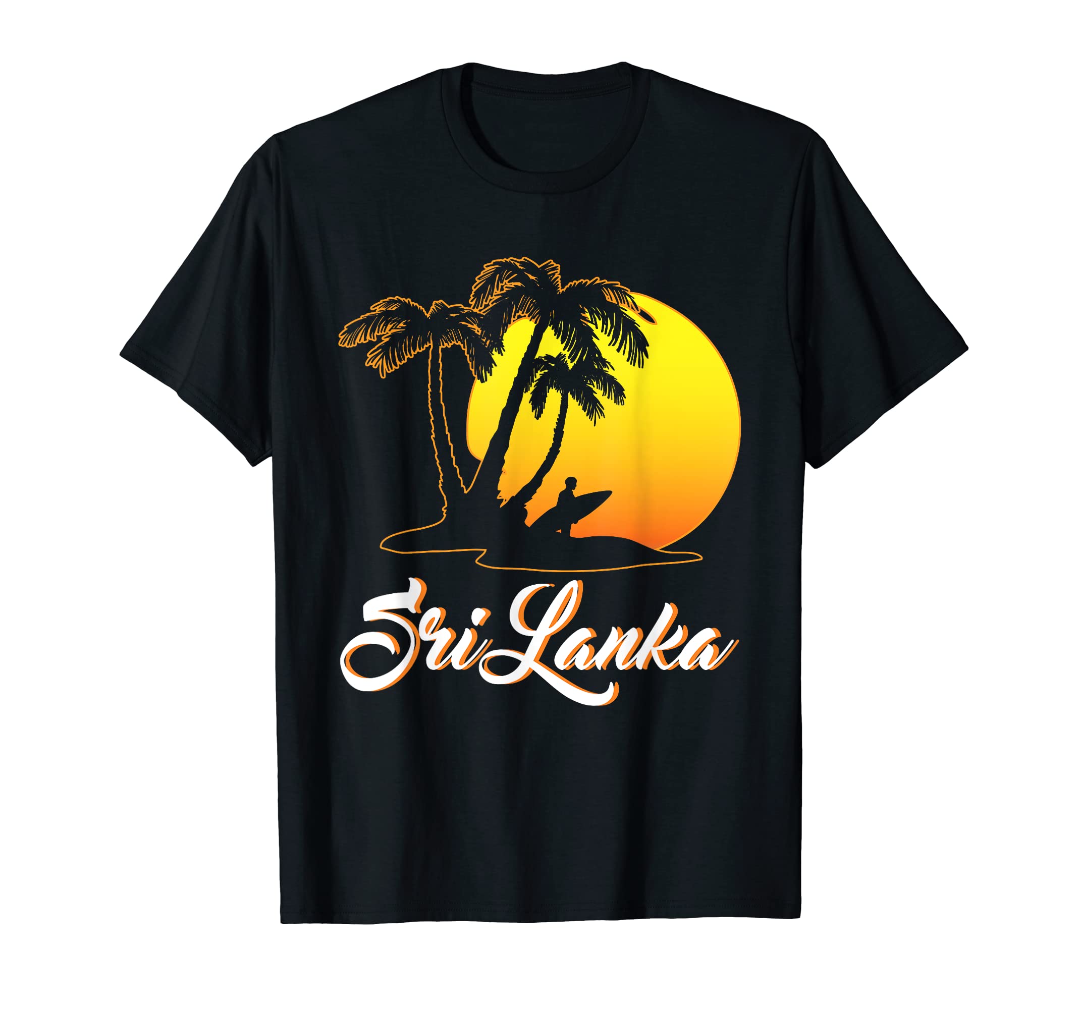 Travel Summer Summertime Surfing Holiday GiftSri Lanka Surfer | Sunset Beach Ocean | Vacation Sri Lanka T-Shirt