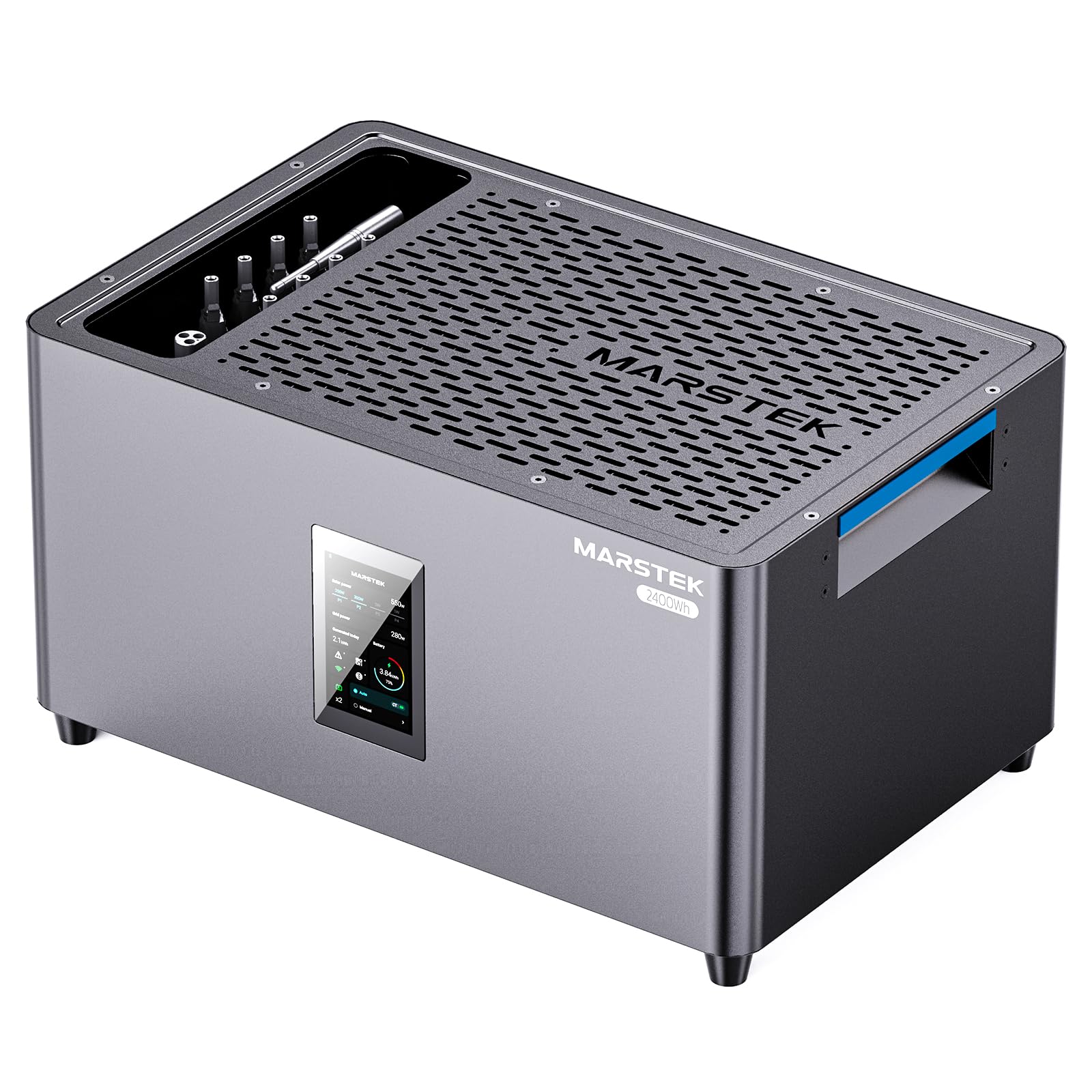 MARSTEK Centrale elettrica da balcone all-in-one con accumulo, 4 MPPT ingresso solare 2400W, capacità batteria 2.56kWh, 6000 cicli di ricarica, batteria LFP, con APP, Plug&Play, 0% IVA (Jupiter C plus