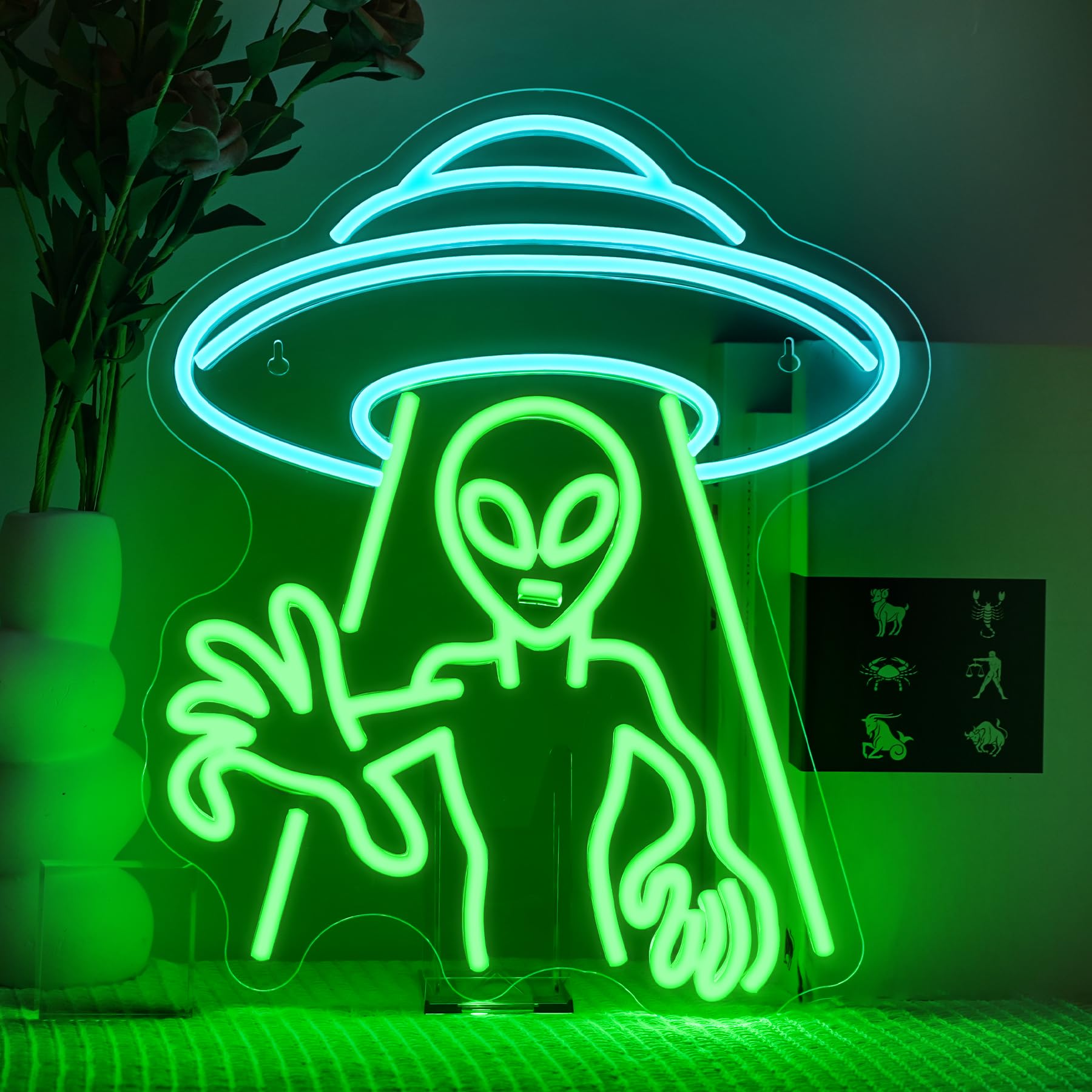 SIGNSHIP Alien Playing Game Neon Led,Alien Lettre Lumineuse