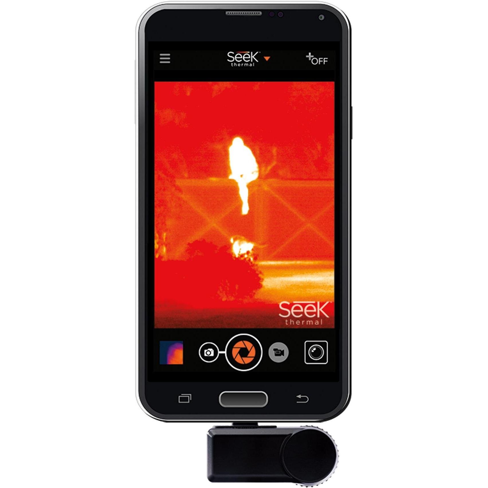 Seek Thermal Compact XR - Preiswerte Wärmebildkamera mit Erweiterter Sichtweite, Micro-USB Anschluss und Wasserdichtem Schutzgehäuse Kompatibel mit Android Smartphones - Schwarz