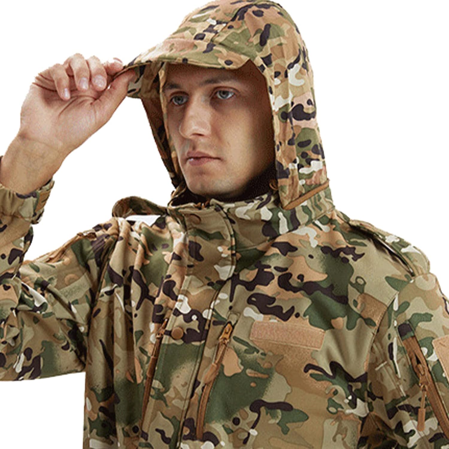Hooded Men's Jacket-Casual Autumn Cotton Military Windproof Jacket Thicken Hooded Winter Cargo Coat Hoodies Sweatshirt