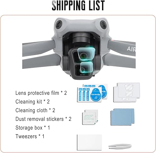 Miniatura 7 de O'woda Película protectora de pantalla de vidrio templado Air 3 Lens HD para accesorios DJI Air 3, paquete de 2