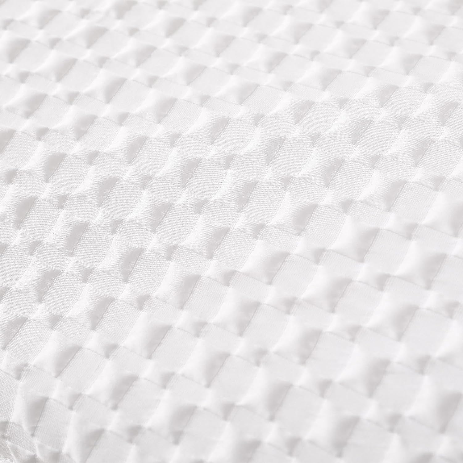 Yiran 3 Pieces Queen White Weave Comforter Set Waffle Seersucker Checkered Comforter with 2 Pillowcases Soft Microfiber Puckering Bedding Set 90"x90" - Image 8