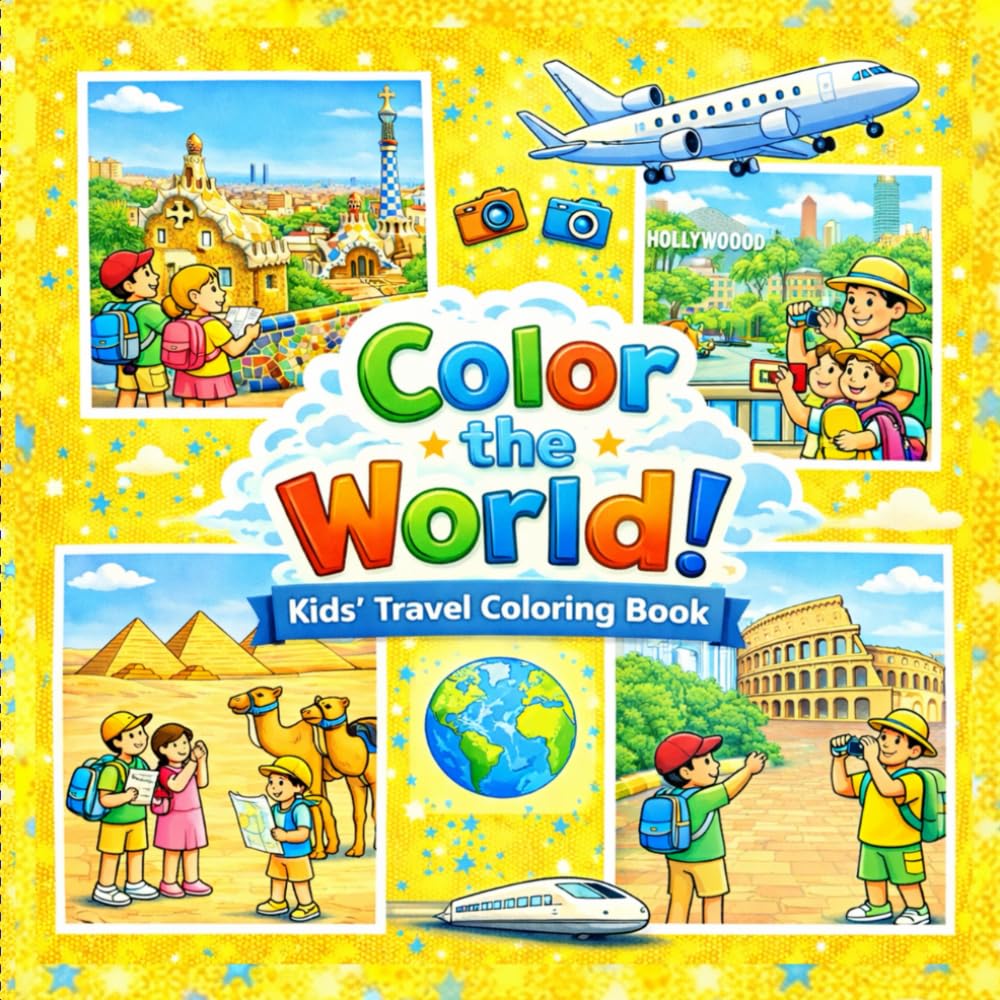 Color the World Coloring Book!: Educational Travel Adventures Coloring Book for Kids and Adults. The World's Most Famous Cities coloring book with fun facts and quizzes.
