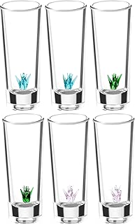 IOC - Authentic Mexican Artisanal Tequila Shot Glasses with Glass Blown Agave Plant Inside - 6 Shot Glass Pack 2 Oz 50 ML - Traditional Luxury Kitchen Supplies and Fun Shot Glasses Housewarming Gift - coolthings.us