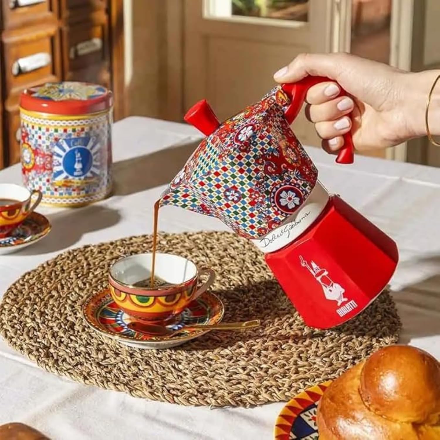 Cafeti re italiana Bialetti Moka Express 0005329 6 Tazas D y G Rojo