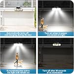 AmeriTop Solar Lights Outdoor, 2 Pack 233 LED High Brightness Cordless Solar Motion Sensor Lights; 3 Adjustable Heads, 270° Wide Angle Illumination, IP65 Waterproof, Security LED Flood Light(Daylight)