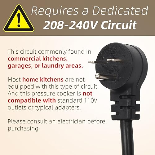 Miniatura 6 de Olla a presión eléctrica comercial de 26.4 cuartos de galón, olla a presión grande de acero inoxidable de 208-240 V 2500 W, olla de cocción lenta