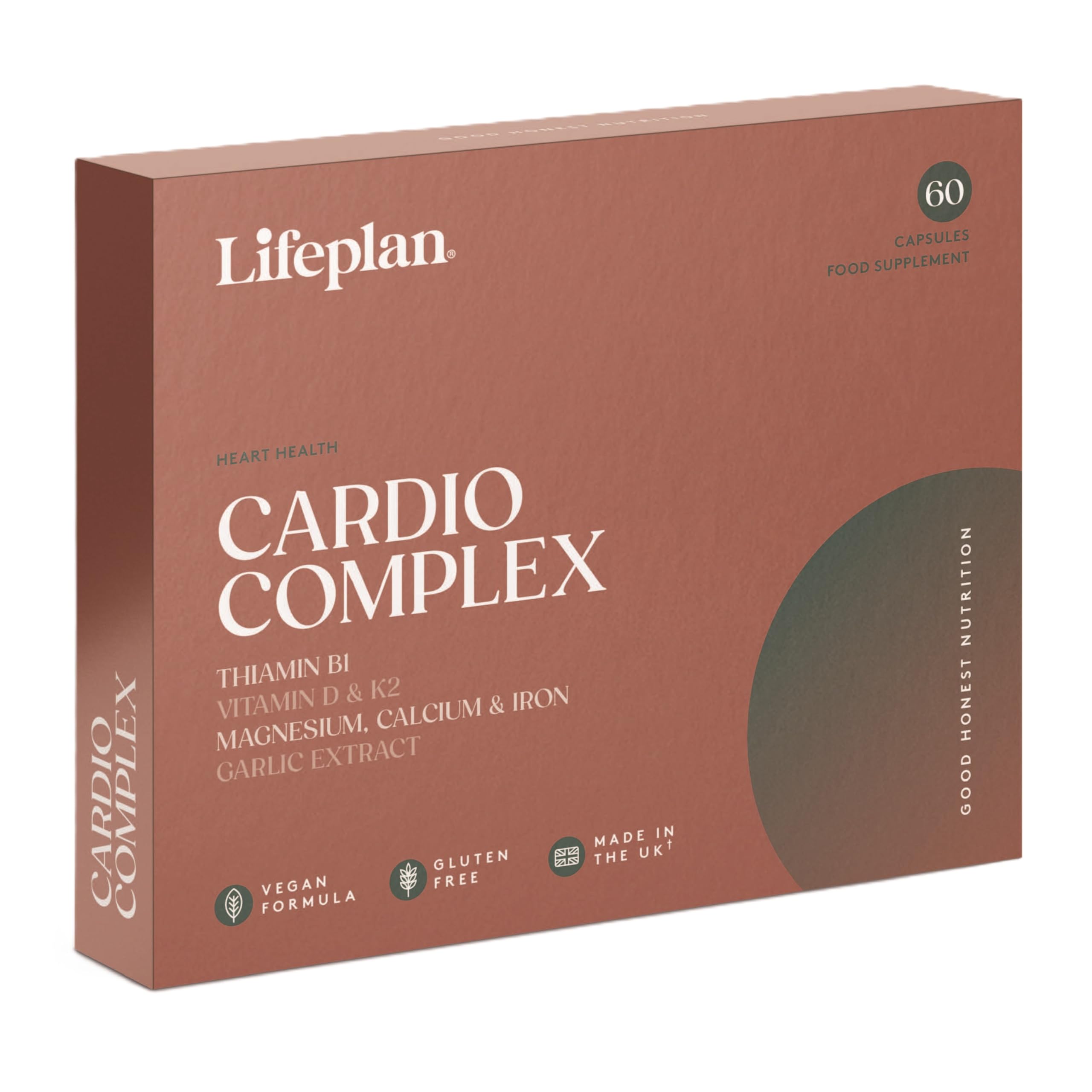 LIFEPLAN Cardio Complex 60 Capsules – Heart Health Supplement – Circulation Support, Cholesterol & Cardiovascular Support – 81.66g