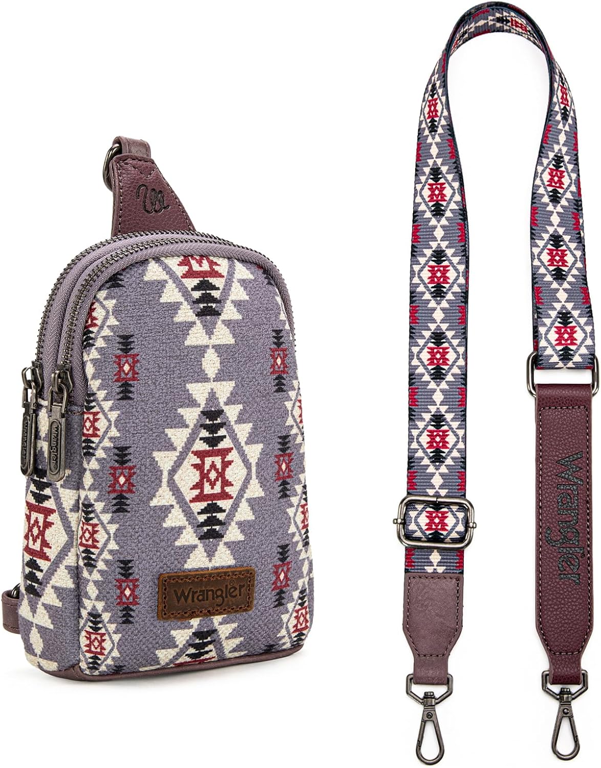 Wrangler Aztec Sling Bag - Southwest Crossbody Trendy Chest Bag - Image 6