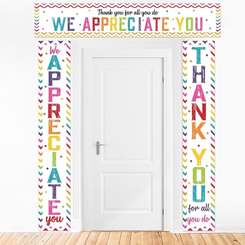 CHUNNIN 3Pcs Colorful We Appreciate You Porch Sign Banner Thank
