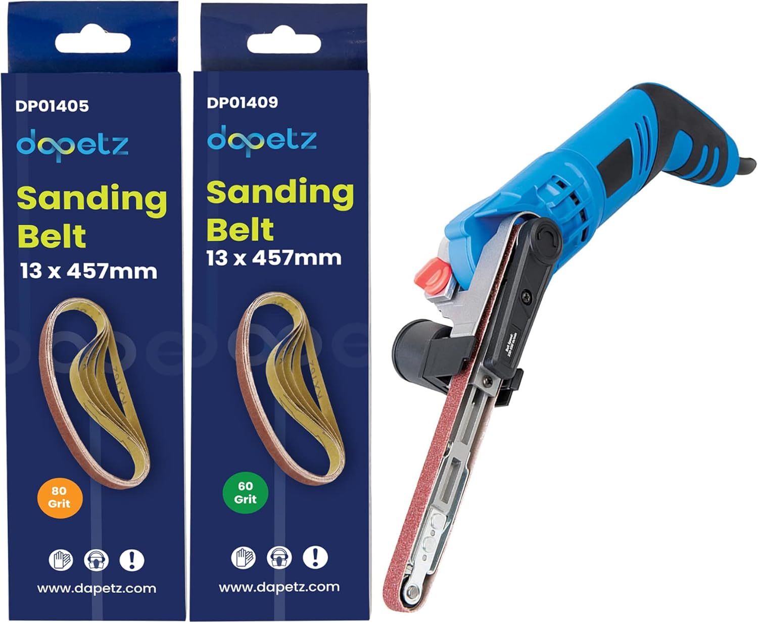 Dapetz Silverstorm Power File Belt Sander With 12 Sanding Belts 13mm X 457mm