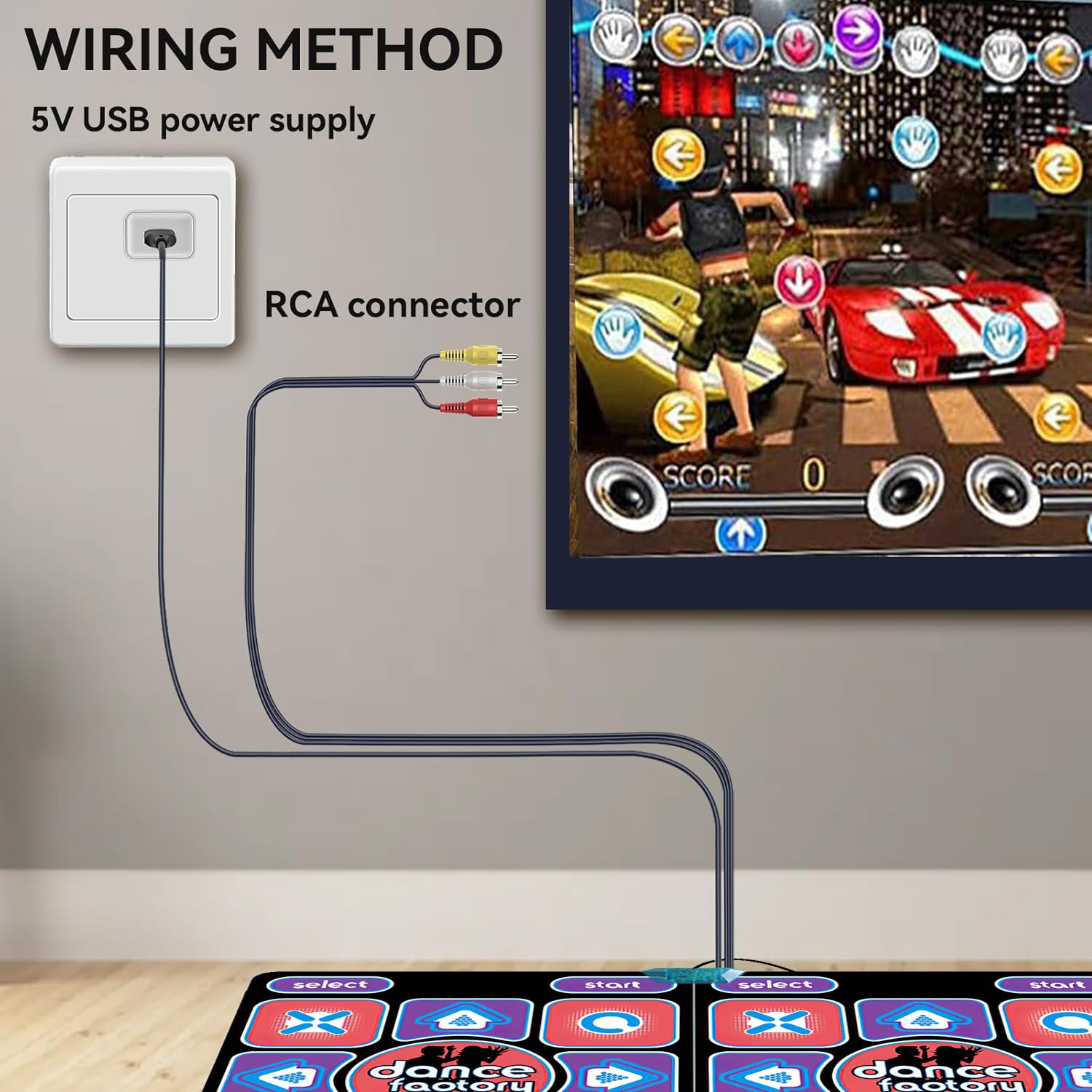 Tapis De Danse 2 En 1 Pour Tv Et Pc,Tapis De Danse Électronique Avec 2 Manettes De Jeu,Tapis De Danse Led Avec Lumière/100 Chansons/3 Modes De Jeu,Pour Fitness, Danse, Yoga (Jeu à deux joueurs)