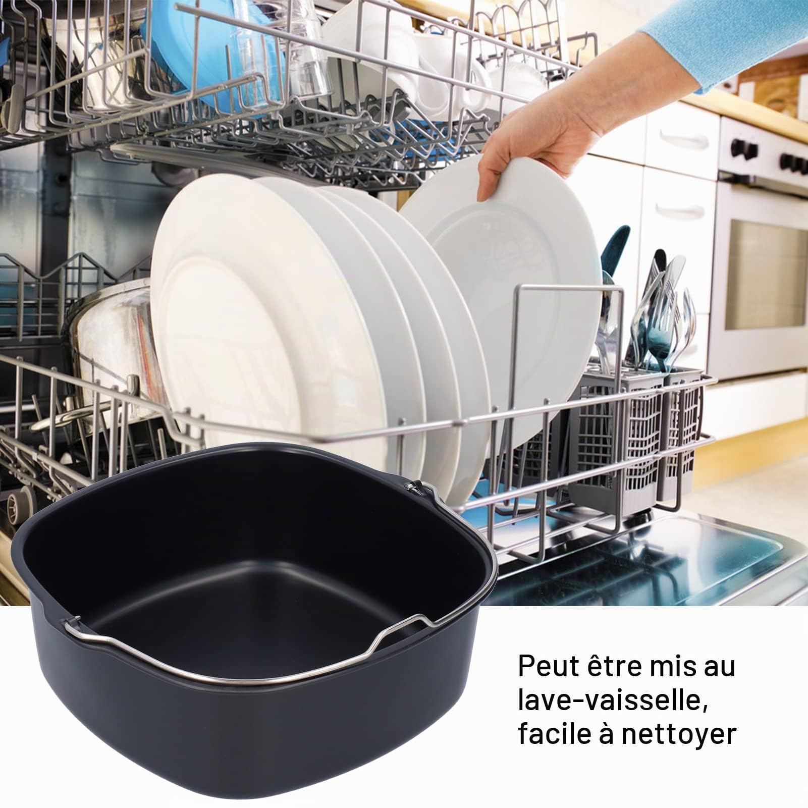 Moule à Gâteau en Fer, Moule à Gâteau carré de 7 à 18 Cm, Ustensiles de Cuisson, Poêle à Frire, Baril de Cuisson pour Airfryer HD9925 HD9860 HD9905 01, Matériau Sûr de qualité