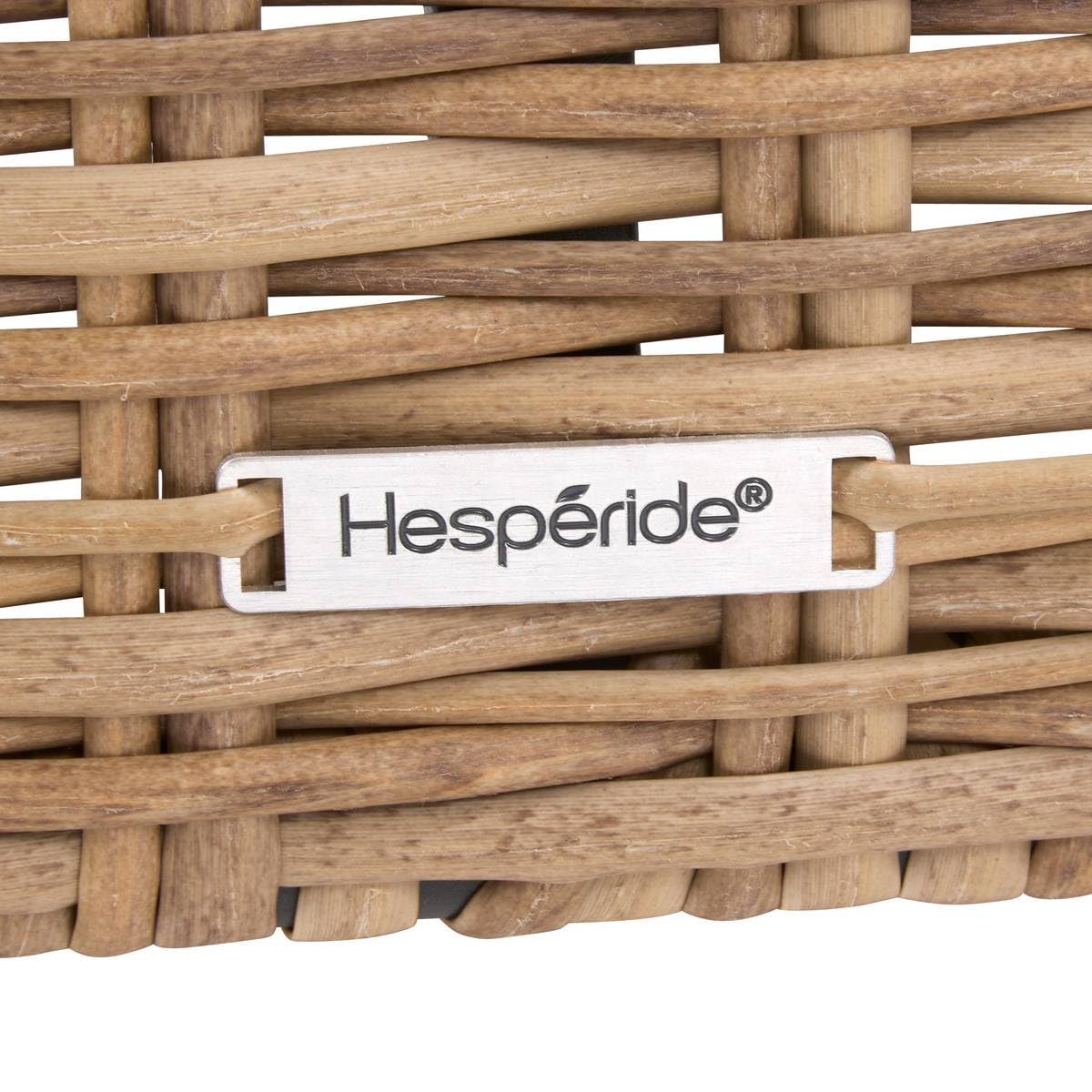 Hespéride Gartenmöbel, Mooréa Savana, 5-Sitzer, rostfrei, geflochtenes Harz, Kissen mit abnehmbarem Bezug, wasserabweisend, 1 Sofa, 2 Sessel und 1 Couchtisch – Gartenmöbel für Garten, Terrasse