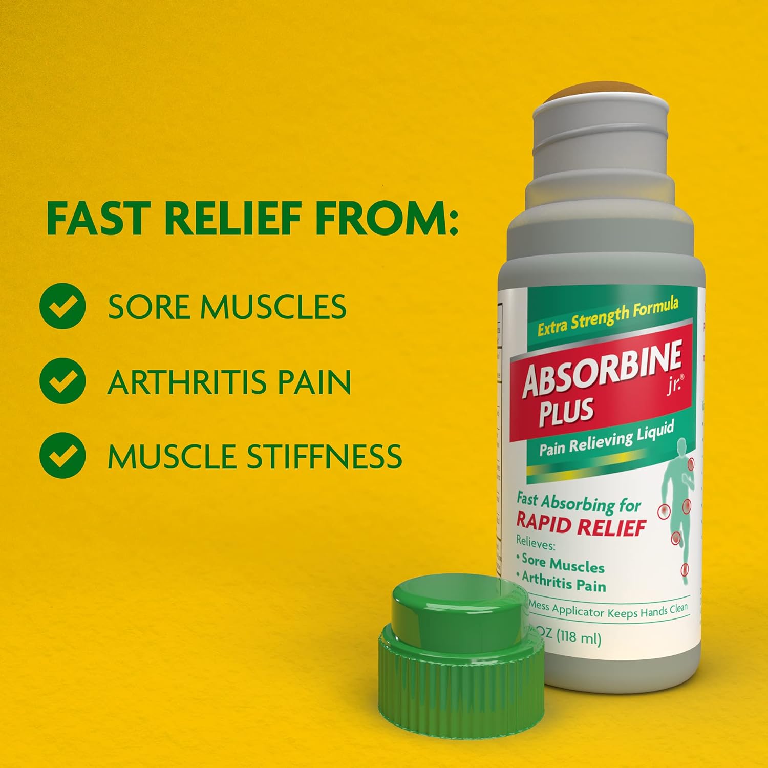 Absorbine Jr Líquido para aliviar el dolor con mentol para dolores