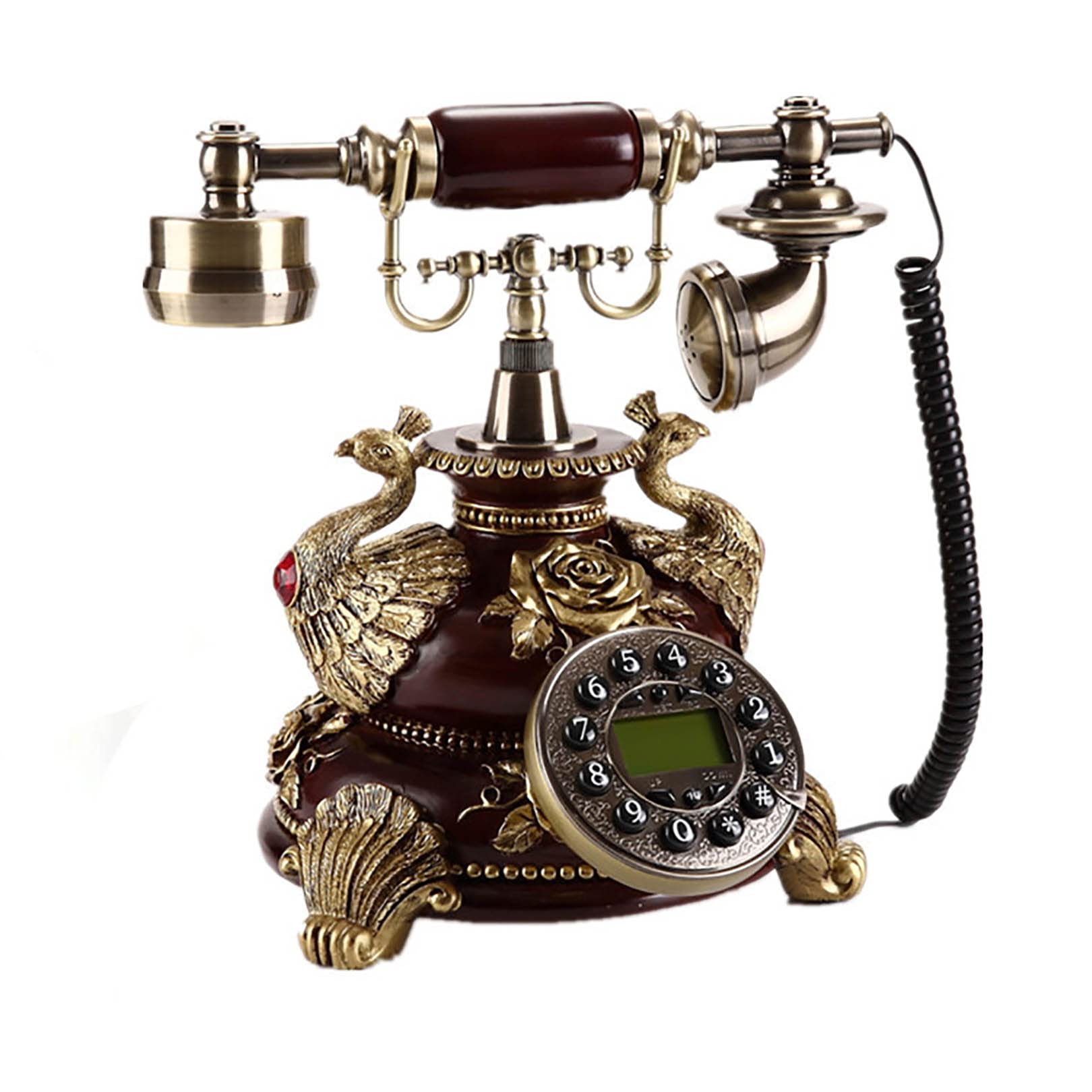 WangXLDD Telefono vintage retrò vecchio telefono telefono antico telefono fisso casa desktop fisso fisso fisso pulsante telefoni per ufficio casa famiglia (B)