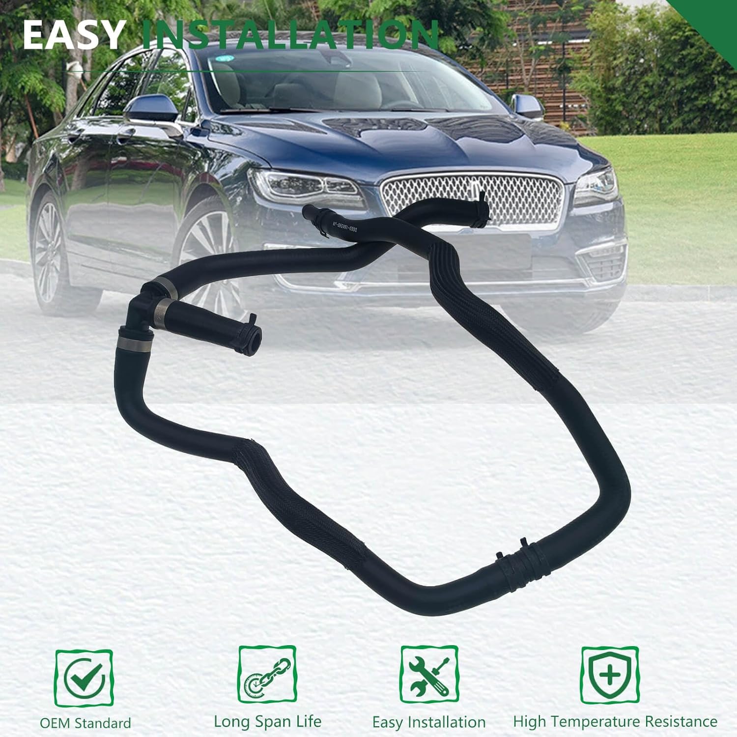 DG9Z-18472-V Engine Coolant Overflow Hose Compatible with Ford Fusion, Lincoln MKZ 2013-2016, Heater Hose Replacement for DG9Z-18472-V, DG9Z18472V