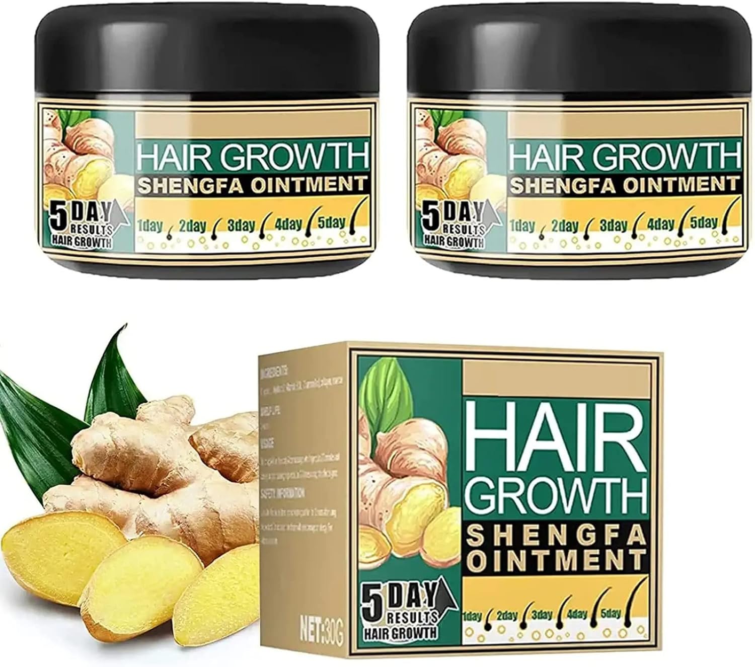 Dzhzuj Hair Regrowth Ginger Extract Cream, Natural Hair Growth Ginger